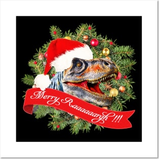 Christmas T-Rex Raaaaaaaargh!!! Posters and Art